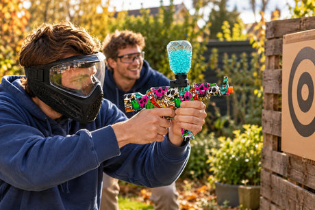 Mini Strike Demon Poison i brug med ansigtsbeskyttelse – AI-genereret inspirationsbillede