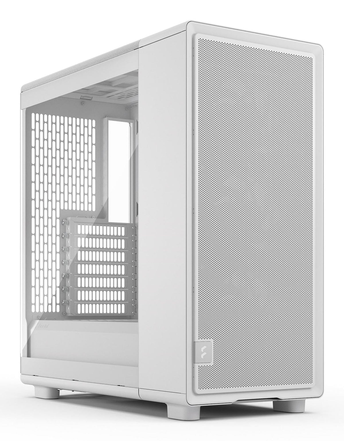 Hvidt Fractal Design Epoch-kabinet med meshfront og glasvindue