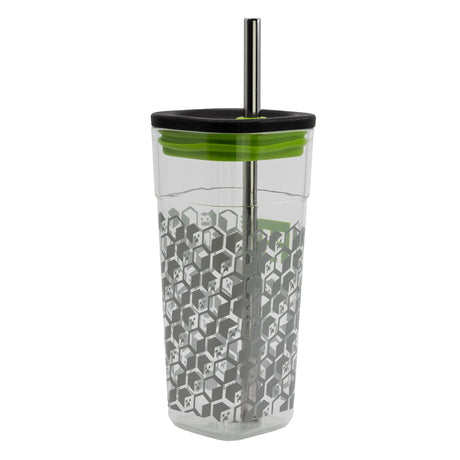 Storline Minecraft Kop Med Låg Og Metal Sugerør - 540 ML