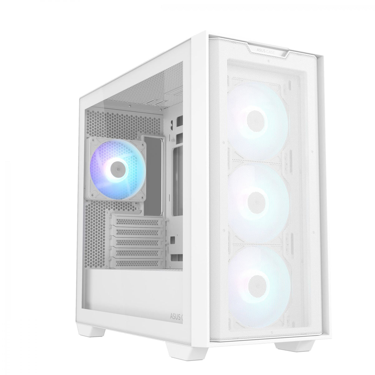 ASUS A21 PLUS mATX Case with 4 Pre-installed ARGB Fans, BTF support - White