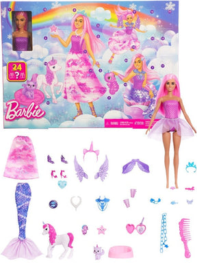 Barbie Fantasy julekalender – Dukke og tilbehør – JFL66 – kalender, dukke og tilbehør