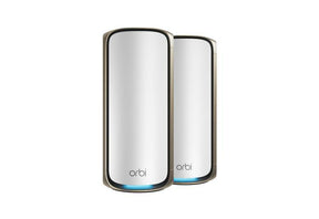 Hvidt NETGEAR Orbi RBE972S-meshsæt med to enheder