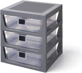 Room Copenhagen LEGO drawer shelf set of 3, storage box (grey) Room Copenhagen