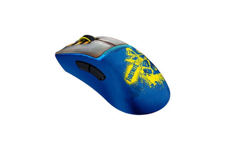 Razer DeathAdder V3 Pro – Fortnite Edition – Trådløs mus – mus skråt bagfra med Fortnite-motiv