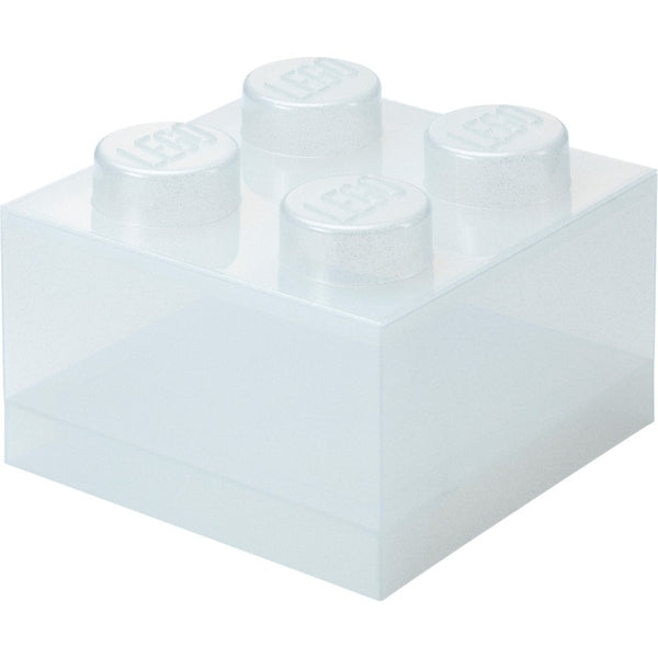 LEGO® Opbevaringsklods 4 med låg - Transparent glitter