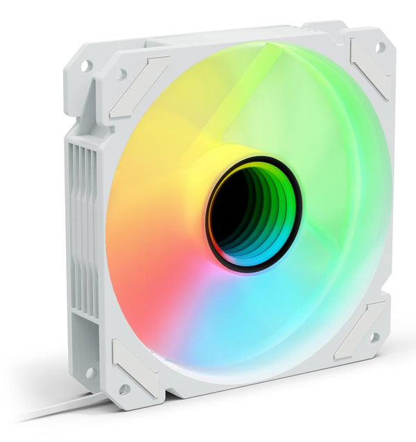 Sharkoon SHARK Mirror PWM RGB blæser – hvid, 120 mm