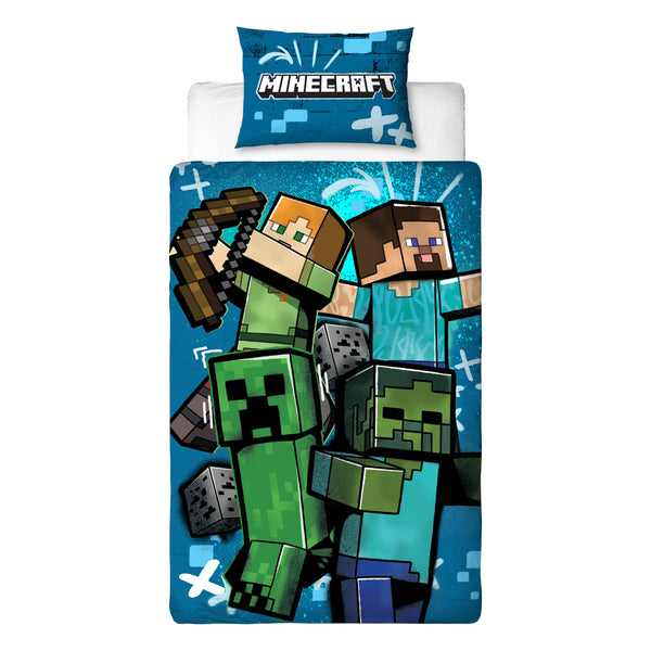 Minecraft sengetøj – 140 × 200 cm
