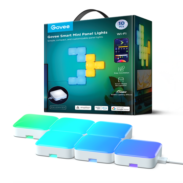 Govee Mini Panel Lights – 10 RGBIC-lyspaneler