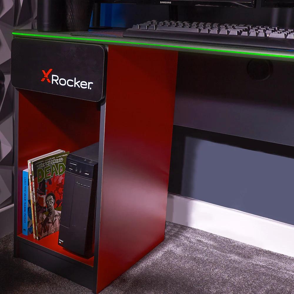 XROCKER CARBON-TEK DESK WITH WIRELESS CHARGING AND NEO FIBER LED