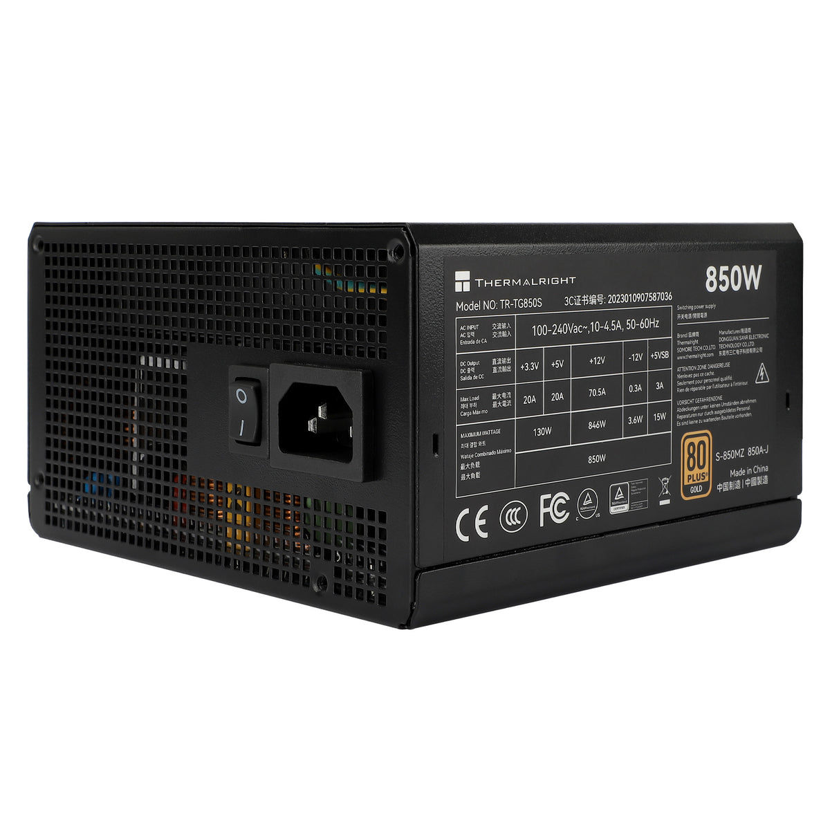 Thermalright TR-TG 850S Black - PSU, 80+ Gold, 850W, non-modular