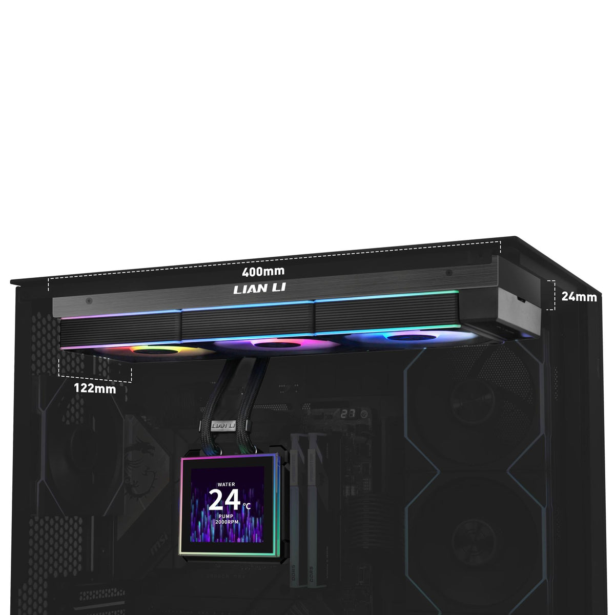 Lian Li Hydroshift II LCD-S, 360CL Wireless, Black