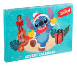 Disney Stitch julekalender – 24 dele med skrivetilbehør – produkt og emballage