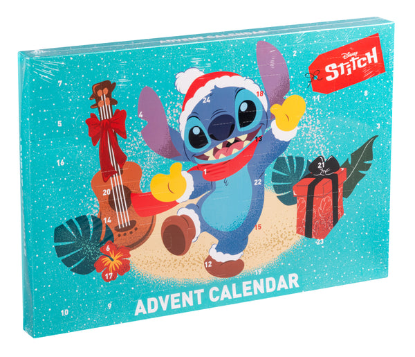 Disney Stitch julekalender – 24 dele med skrivetilbehør