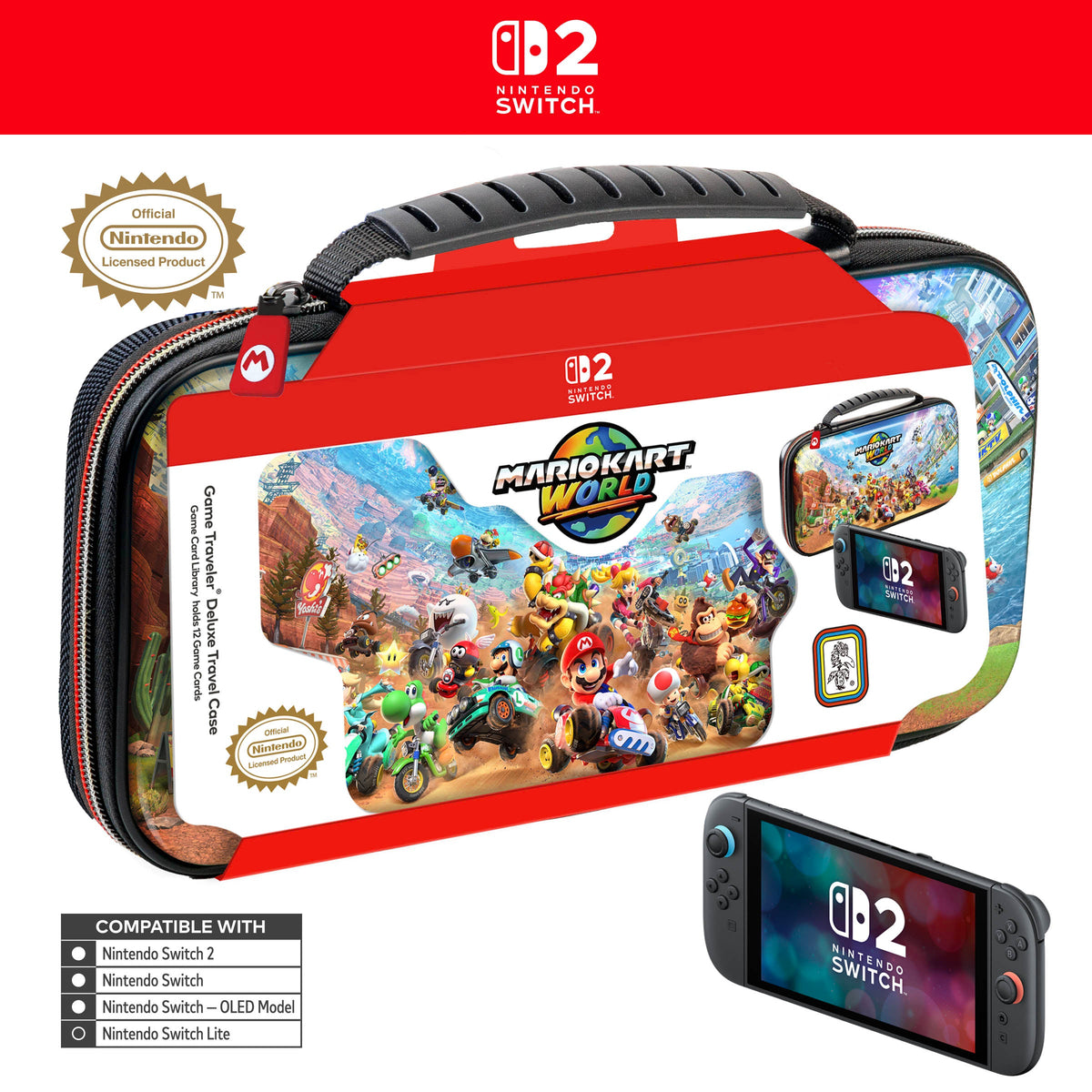 Nintendo Game Traveler Deluxe Travel Case - Mario Kart World