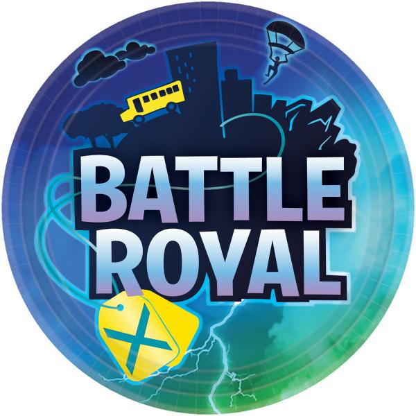 Battle Royal Papir Tallerken - Storm - 8 stk - 22.8 cm