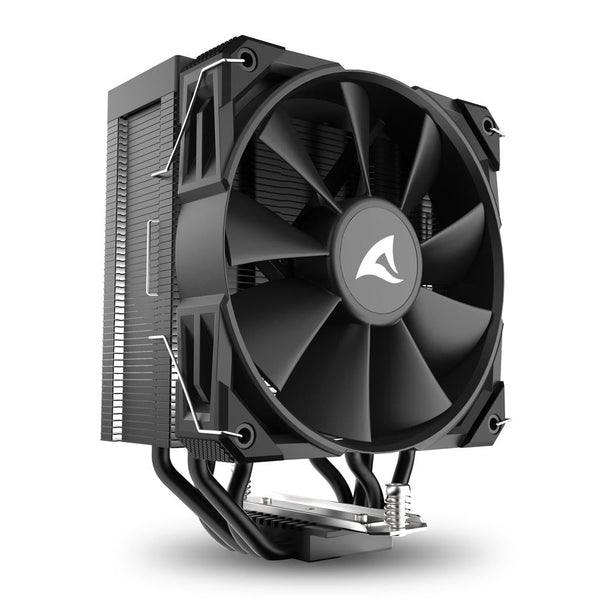 Sharkoon A40 CPU-luftkøler – sort, 120 mm PWM og 4 heatpipes