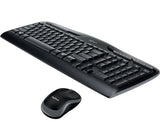 Sort Logitech MK330-tastatur og mus – set skråt med mus ved siden af tastaturet