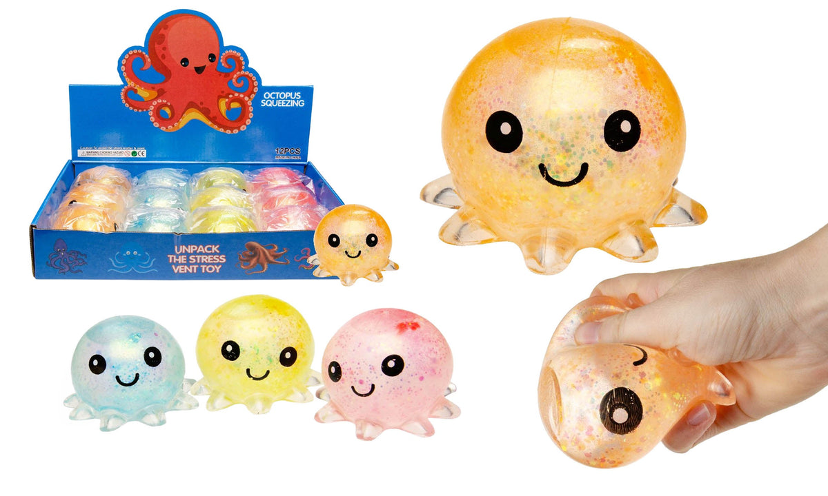 Squeeze Toy Octopus 8 cm – Assorteret