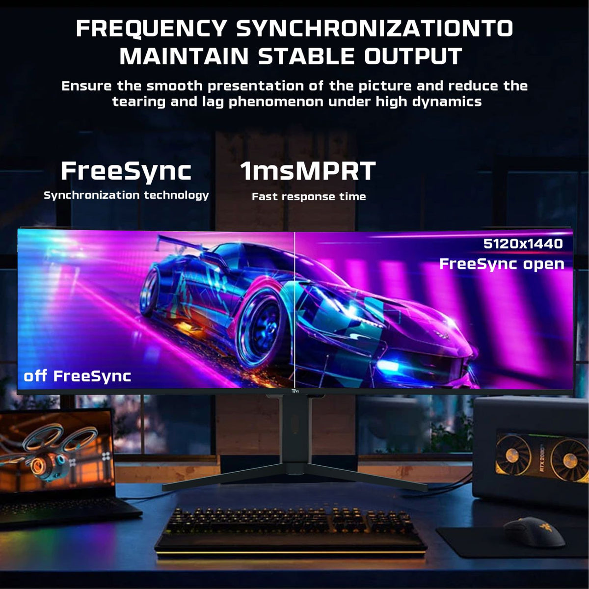 TWISTED MINDS CURVE GAMING MONITOR 49" 5K/2K - 75HZ