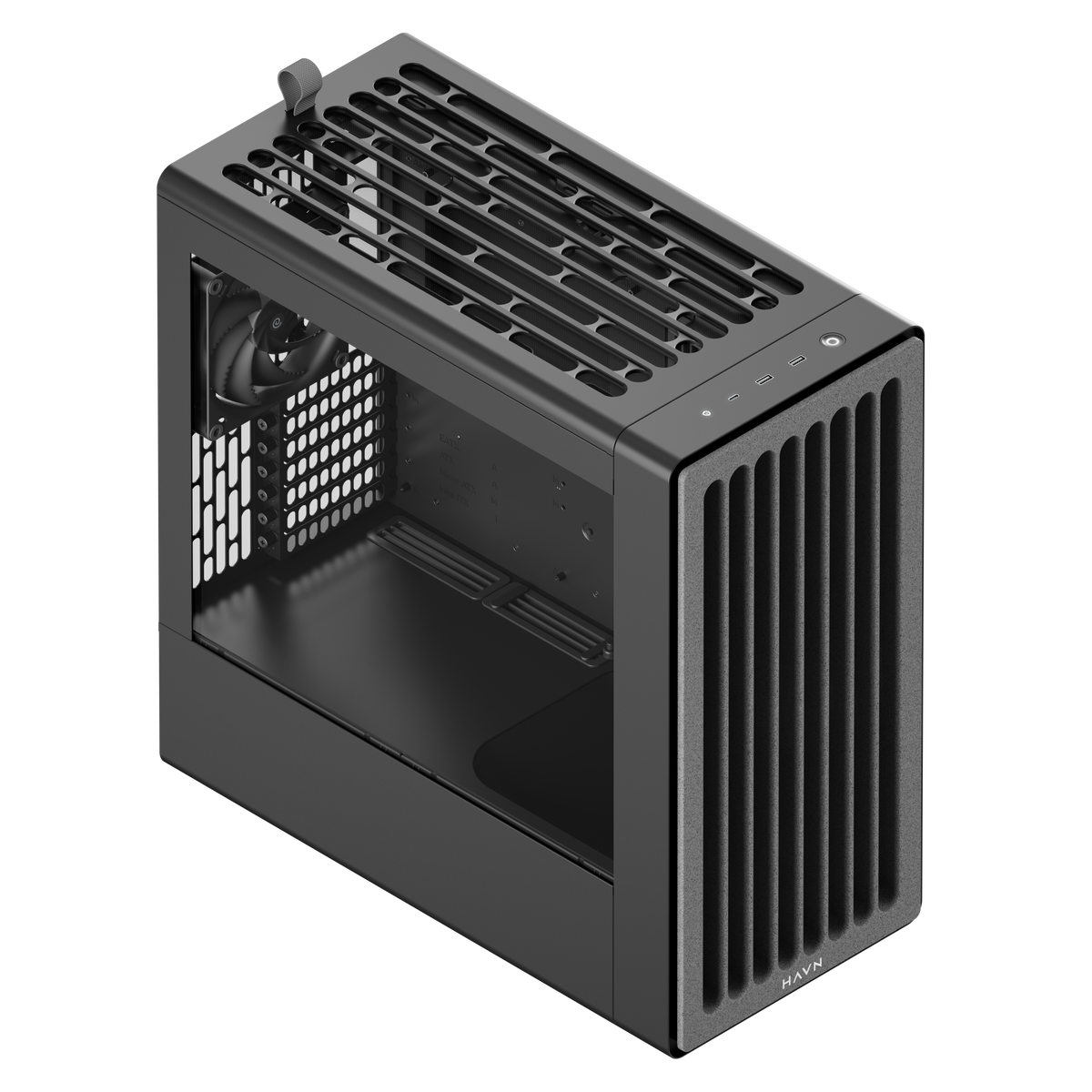 HAVN BF 360 Flow – sort Mid Tower kabinet med præinstallerede high-performance fans