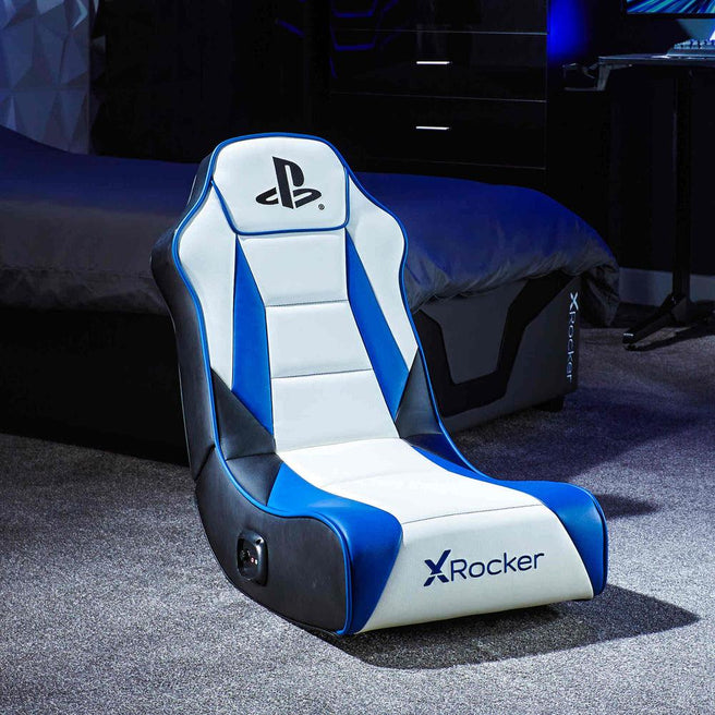 XROCKER PLAYSTATION GEIST 2.0 FLOOR ROCKER - WHITE AND BLUE