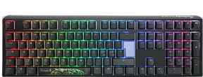 Sort Ducky One 3 Fullsize-tastatur med nordiske taster og RGB-belysning, set oppefra