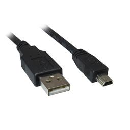 Sharkoon USB 2.0 til Mini-USB-kabel – sort, 1 m