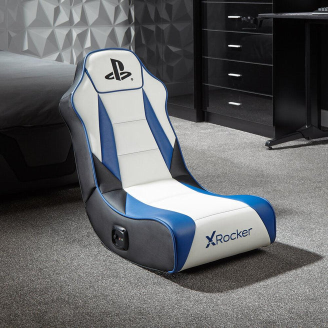 XROCKER PLAYSTATION GEIST 2.0 FLOOR ROCKER - WHITE AND BLUE