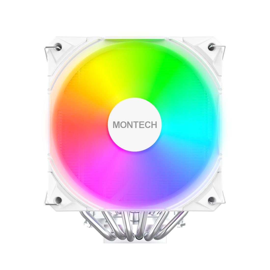 Montech NX600, dual tower, 6 HP CPU Cooler, ARGB, White Telon Technology Co Ltd (Montech)