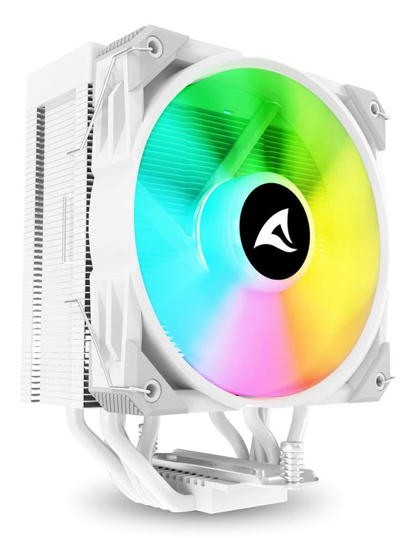 Sharkoon A50 RGB CPU-køler – hvid, 5 heatpipes, 120 mm PWM