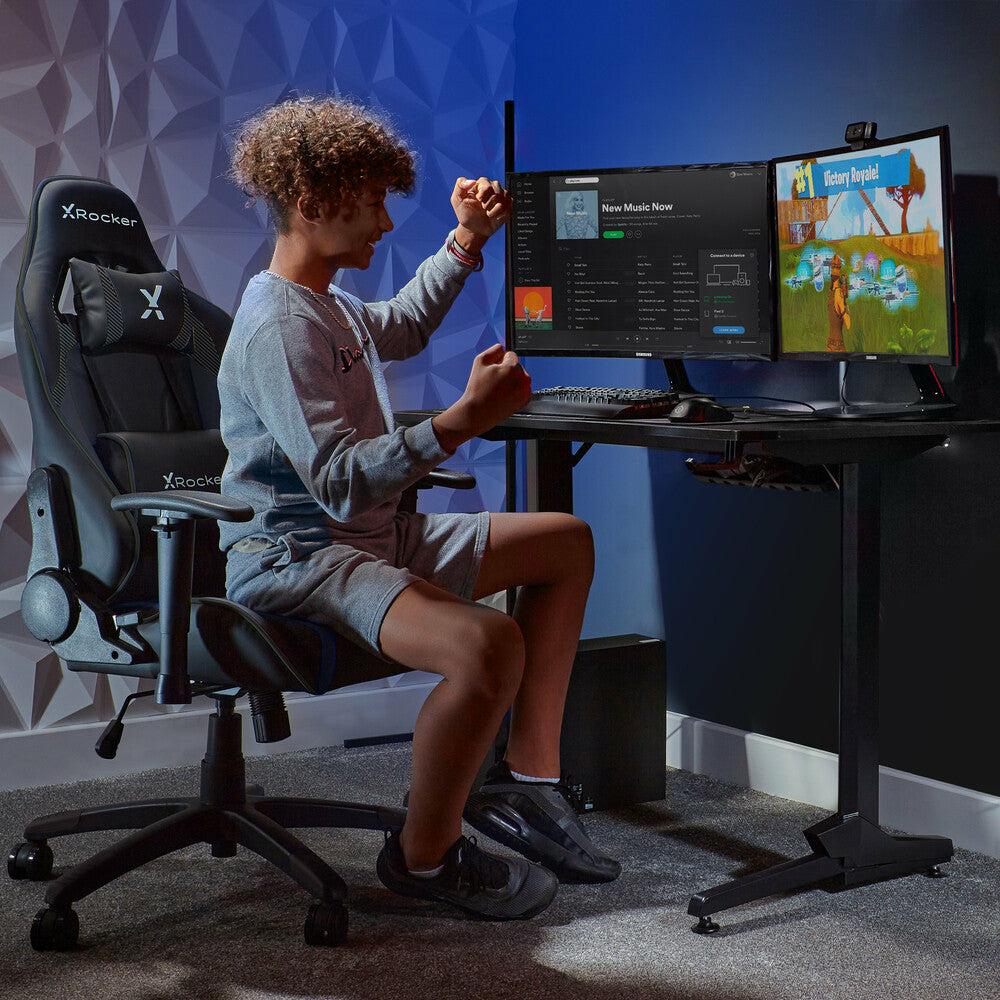 XROCKER AGILITY JUNIOR PC OFFICE GAMING CHAIR - CARBON BLACK