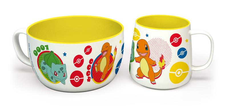 Abysse POKEMON - Breakfast Set Mug + Bowl - Pikachu & Kanto Starters