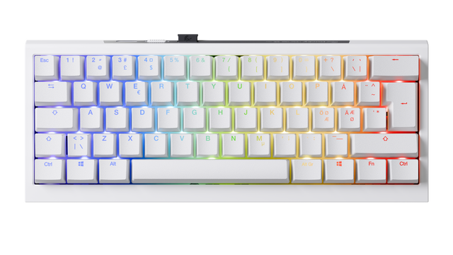 Ducky One X - White Nordic - Mini 60% - Ducky Inductive Switch (analog) Tri-Mode (Trådløs, BT, Cord)