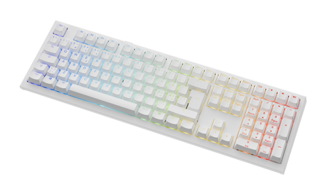 Ducky One X - White Nordic - Fullsize 100% - Ducky Inductive Switch (analog) Tri-Mode (Trådløs, BT, Cord)