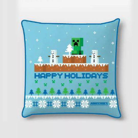 Mojang Minecraft Happy Holidays Pudebetræk – 40x40 cm (Velour)