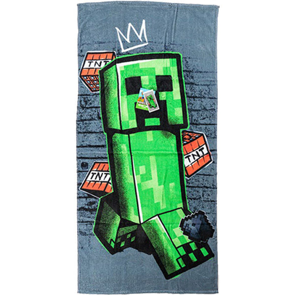 Minecraft Metro Art Creeper badhandduk 70x140cm