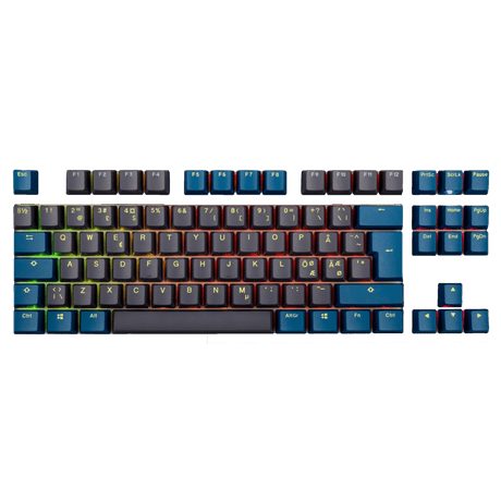 Ducky Daybreak Keycap Set - double shot PBT - Light Blue & Black