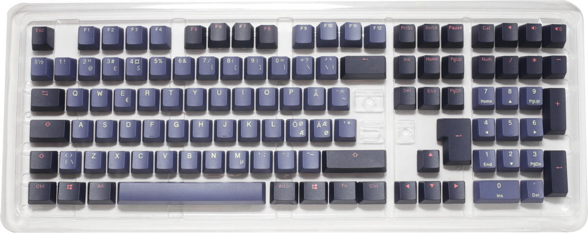 Ducky Cosmic - 115 Keycap Set - double shot PBT - Perse & Dark Purple - Nordic Layout