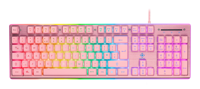 Deltaco - PK75 RGB Tastatur - Membran - UK LAYOUT - Pink