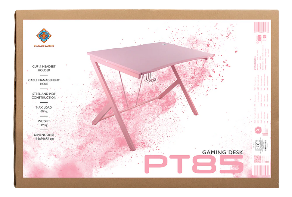 DELTACO L33T - PINK LINE PT85 Gaming Bord - Pink