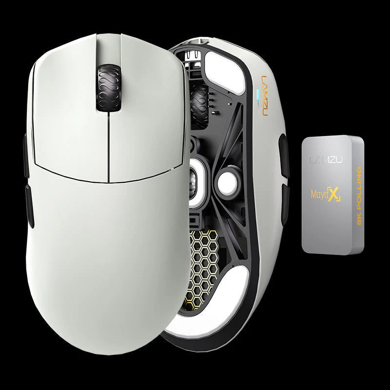 Lamzu Maya X - 8K Dongle, Omron Optical - Cloud Grey
