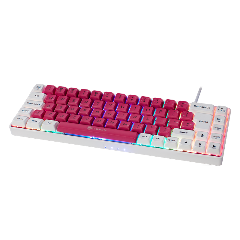 Gamiac TKL69G - Hvid/Rød - SF Tastatur - Blå Switch