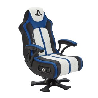 XROCKER PLAYSTATION LEGEND 2.1 TRÅDLÖS PEDESTALSTOL - VIT, BLÅ OCH SVART