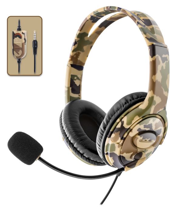 Nyko Combat – gamingheadset i grøn camouflage