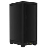 Sort Corsair 2000D AIRFLOW-kabinet med meshpaneler og tilslutninger i bunden