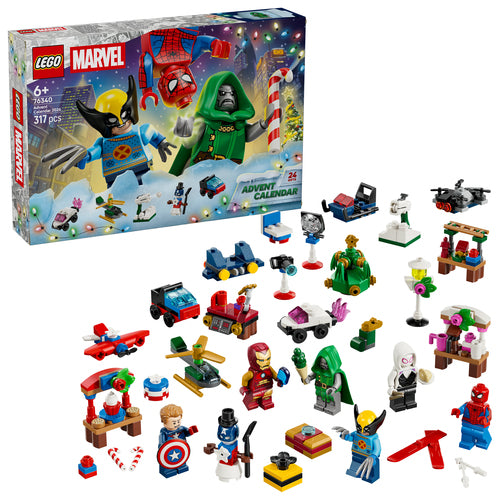 LEGO 76340 Marvel-julekalender – med æske og minifigurer