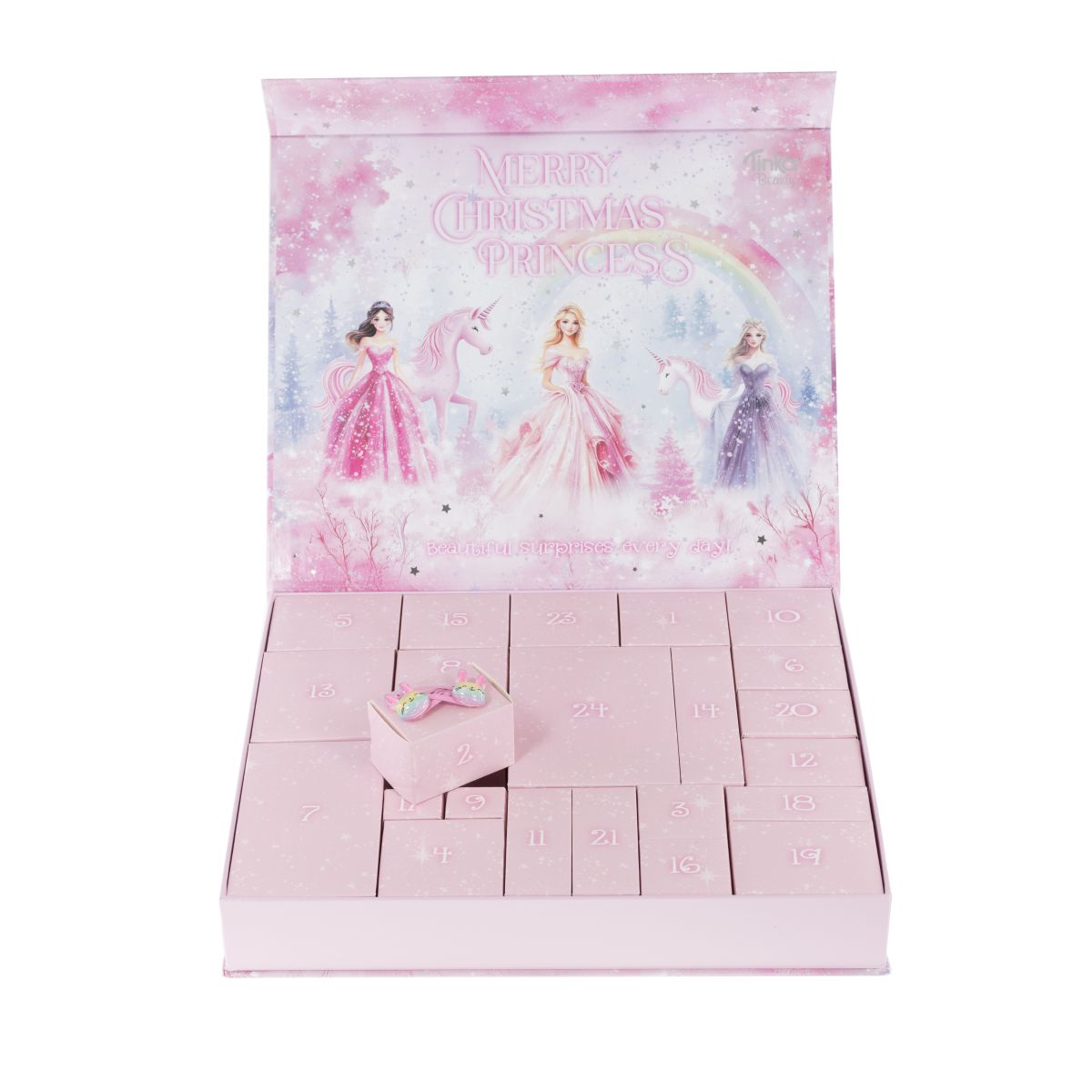 Tinka Beauty julekalender – Smykker og hårpynt – kalender og viste indholdsdele