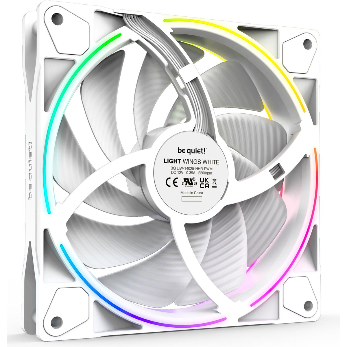 be quiet! Light Wings White 140mm PWM high-speed triple pack, case fan (white, pack of 3, incl. ARGB hub)