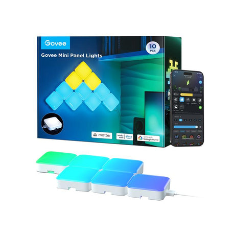 Govee - Smart Mini Panel Lights Extension 6-Pack – Expand Your Creative Lighting Setup Govee