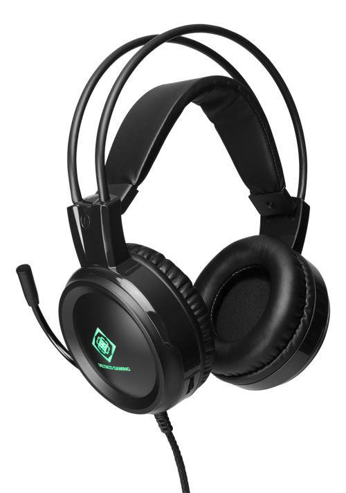 Deltaco - DH110 Stereo Gaming Headset - 50mm drivers - LED - Sort